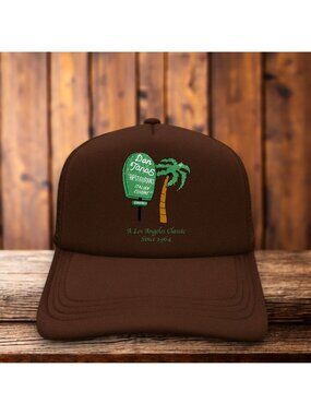 Dan Tanas Restaurant Italian Cuisine Unisex Trucker Hat Brown LA 1964 Classic